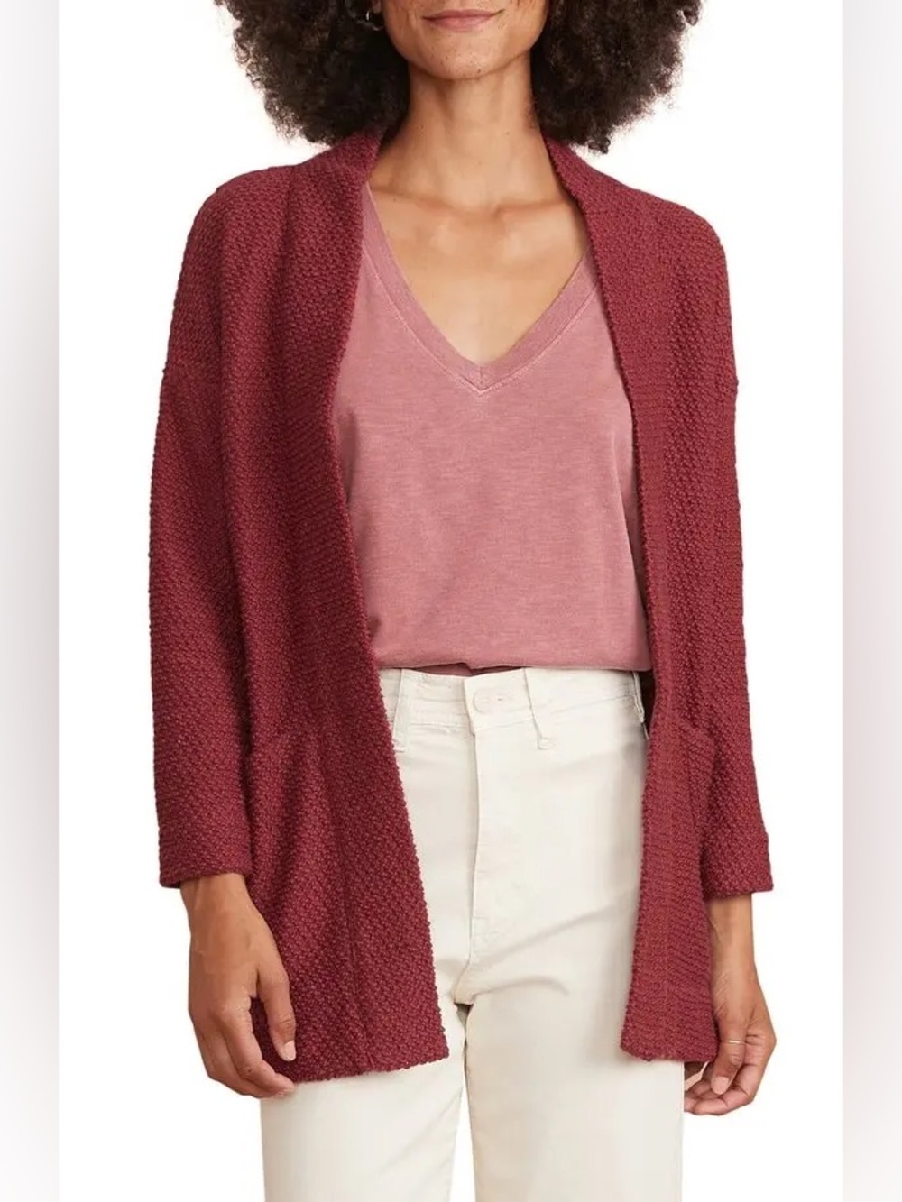 Marine Layer Birdseye Open Front Chunky Knit Cardigan size S NWT cozy chic fall